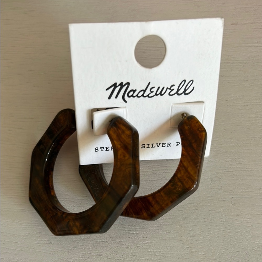 Madewell Tortoise Hexagon Earrings
